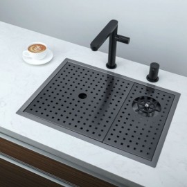 Black Stainless Steel Single Sink With Drainage Cup Washer Drain Screen