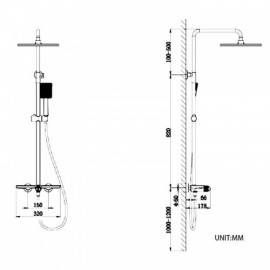 Wall Mounted Thermostatic Shower System 4 Models For Bathroom