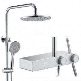 Chrome/Black Shower Faucet With Led Digital Display For Bathroom
