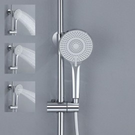 Chrome/Black Shower Faucet With Led Digital Display For Bathroom