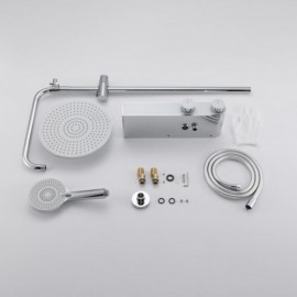 Chrome/Black Shower Faucet With Led Digital Display For Bathroom