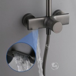 Chrome/Black/Grey Three-Function Constant Current Style Shower Faucet