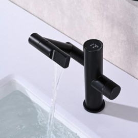 White/Black/Grey Copper Basin Faucet With Led Display