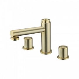 Black/Gold Brushed Copper Double Handle Sink Faucet