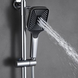 Thermostatic Shower Set Chrome/Black/Gray Hidden Water Outlet