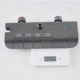 Thermostatic Shower Set Chrome/Black/Gray Hidden Water Outlet