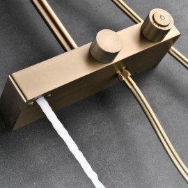 Modern Brushed Gold Shower Faucet Constant Flow For Bathroom