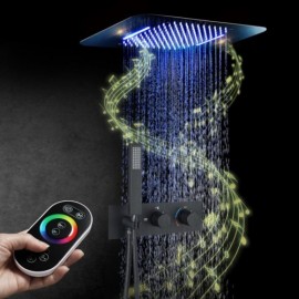 Modern Chrome/Black/Brushed Gold Led Shower System For Bathroom