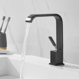 Black/White Single Handle Basin Mixer For Bathroom