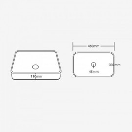 Rectangle Light Yellow Glass Bathroom Sink Without/With Faucet