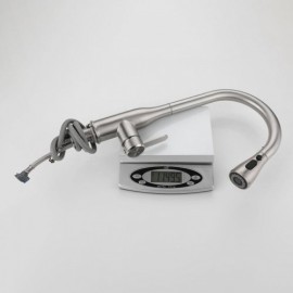 Black/Brushed Nickel Stainless Steel Kitchen Faucet With Pull Out Nozzle