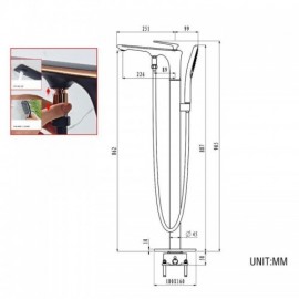 Two-Function Floor-Mounted Bath Mixer For Bathroom 5 Models