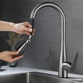 Pull-Out Kitchen Faucet In Stainless Steel Black/Brushed Nickel/Gray Model