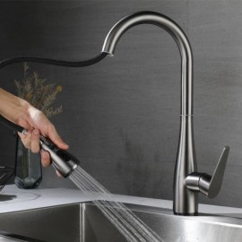 Pull-Out Kitchen Faucet In Stainless Steel Black/Brushed Nickel/Gray Model