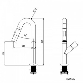 Copper Kitchen Mixer With Extractable Nozzle With 5 Models