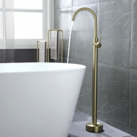 Copper Floor-Standing Bath Mixer In Black/Brushed Gold/Gray Model