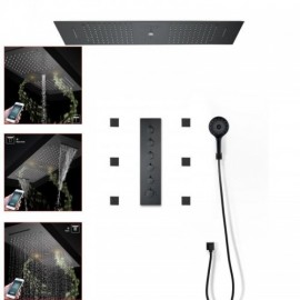 Chrome/Black/Brushed Gold Five-Function Led Thermostatic Shower System