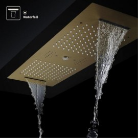 Chrome/Black/Brushed Gold Five-Function Led Thermostatic Shower System