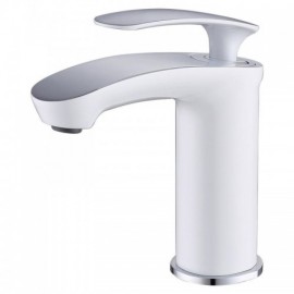 White/Gray Copper Basin Faucet For Bathroom