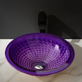 Round Glass Countertop Sink For Bathroom