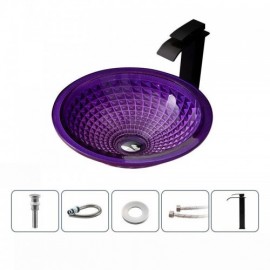 Round Glass Countertop Sink For Bathroom