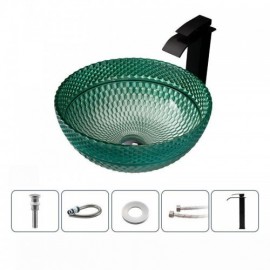 Modern Style Round Glass Countertop Sink For Bathroom