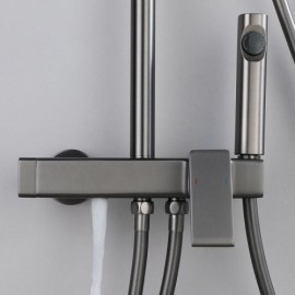 4-Function Wall-Mounted Shower Faucet For Bathroom Black/White/Gray