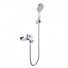 Black/White Copper Wall Mounted Bathtub Faucet Abs Hand Shower For Bathroom