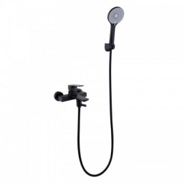 Black/White Copper Wall Mounted Bathtub Faucet Abs Hand Shower For Bathroom