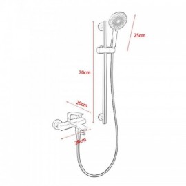 Black/White Copper Wall Mounted Bathtub Faucet Abs Hand Shower For Bathroom