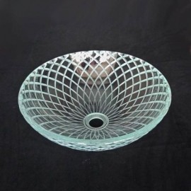 Tempered Glass Countertop Washbasin For Bathroom Single Basin Without Faucet