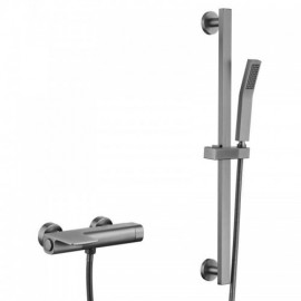 Gray/Black Bathtub Faucet Concealed Wall Mounted Copper Abs Handshower For Bathroom