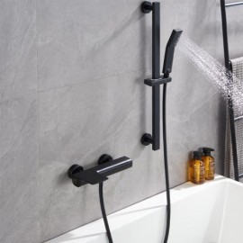 Gray/Black Bathtub Faucet Concealed Wall Mounted Copper Abs Handshower For Bathroom
