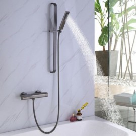 Copper Gray Wall Mounted Bathtub Mixer Abs Hand Shower For Bathroom