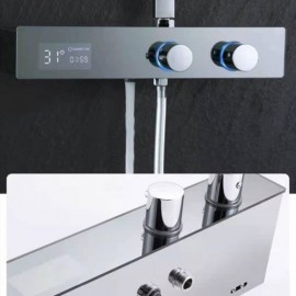 Thermostatic Shower Faucet Chrome/Black Copper Body Abs Hand Shower Nozzle For Bathroom