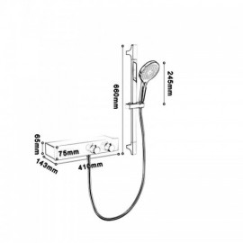 Copper Wall Mounted Bathtub Faucet Abs Hand Shower For Bathroom Led Display