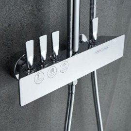 Shower Faucet Copper Body 3-Function Abs Hand Shower Nozzle