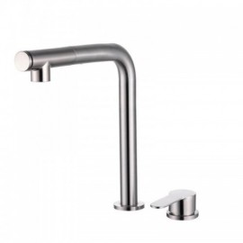 Brushed Stainless Steel Kitchen Faucet Cold Hot Water