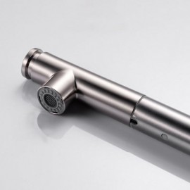 Brushed Stainless Steel Kitchen Faucet Cold Hot Water