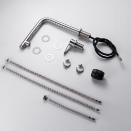 Brushed Stainless Steel Kitchen Faucet Cold Hot Water