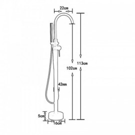 Modern Gray Copper Floor Mounted Bathtub Faucet For Bathroom