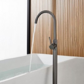 Floor-Standing Bathtub Mixer In Gray Copper For Bathroom