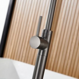 Floor-Standing Bathtub Mixer In Gray Copper For Bathroom