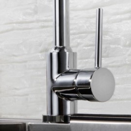 Chrome Finish Copper Kitchen Mixer With Rotating Water Outlet