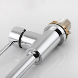 Chrome Finish Copper Kitchen Mixer With Rotating Water Outlet