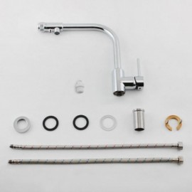 Chrome Finish Copper Kitchen Mixer With Rotating Water Outlet
