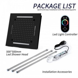 Chrome/Black Stainless Steel Square Knob Infrared Remote Control Led Light