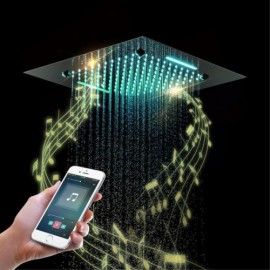 Chrome/Black Stainless Steel Knob Infrared Remote Control Led Light Music Bluetooth