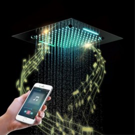 Chrome/Black Stainless Steel Knob Infrared Remote Control Led Light Music Bluetooth