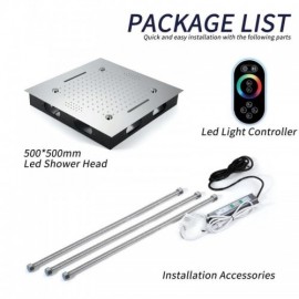 Chrome/Black Stainless Steel Knob Infrared Remote Control Led Light Music Bluetooth